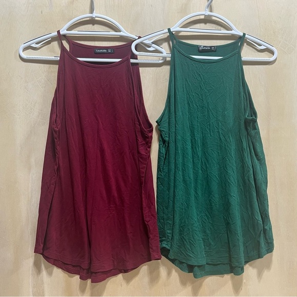 Tank top bundle red green size large casual full length - Picture 1 of 7